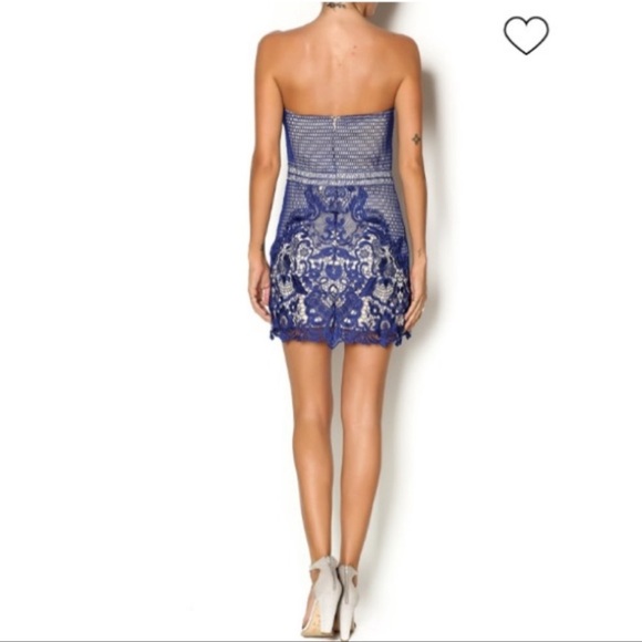 💙NELLIS STRAPLESS SPECIAL OCCASION BLUE CROCHET DRESS💙 - Picture 2 of 7